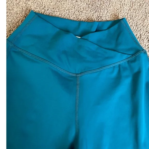 Halara XS Petite Teal Flare Leggings High Waisted Yoga Pants Athleisure - Picture 4 of 6
